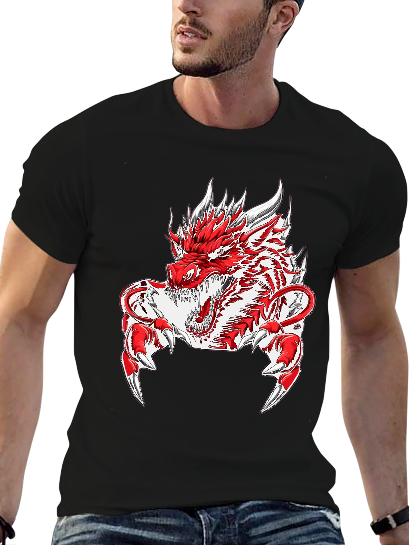 Black Dragon Graphic Tee - Men's Black T-Shirt view 6