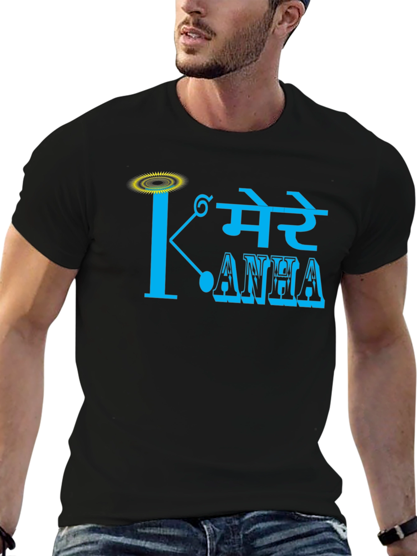 Black Mere Kanha Graphic Tee - Stylish Black T-Shirt view 6