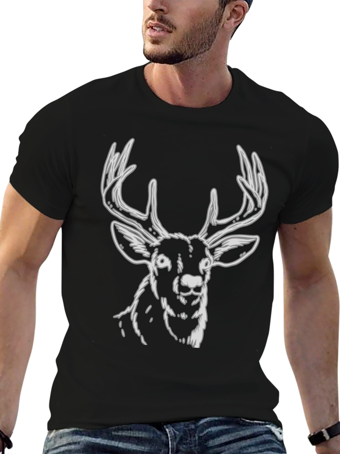 Black Black Deer Graphic Tee view 6