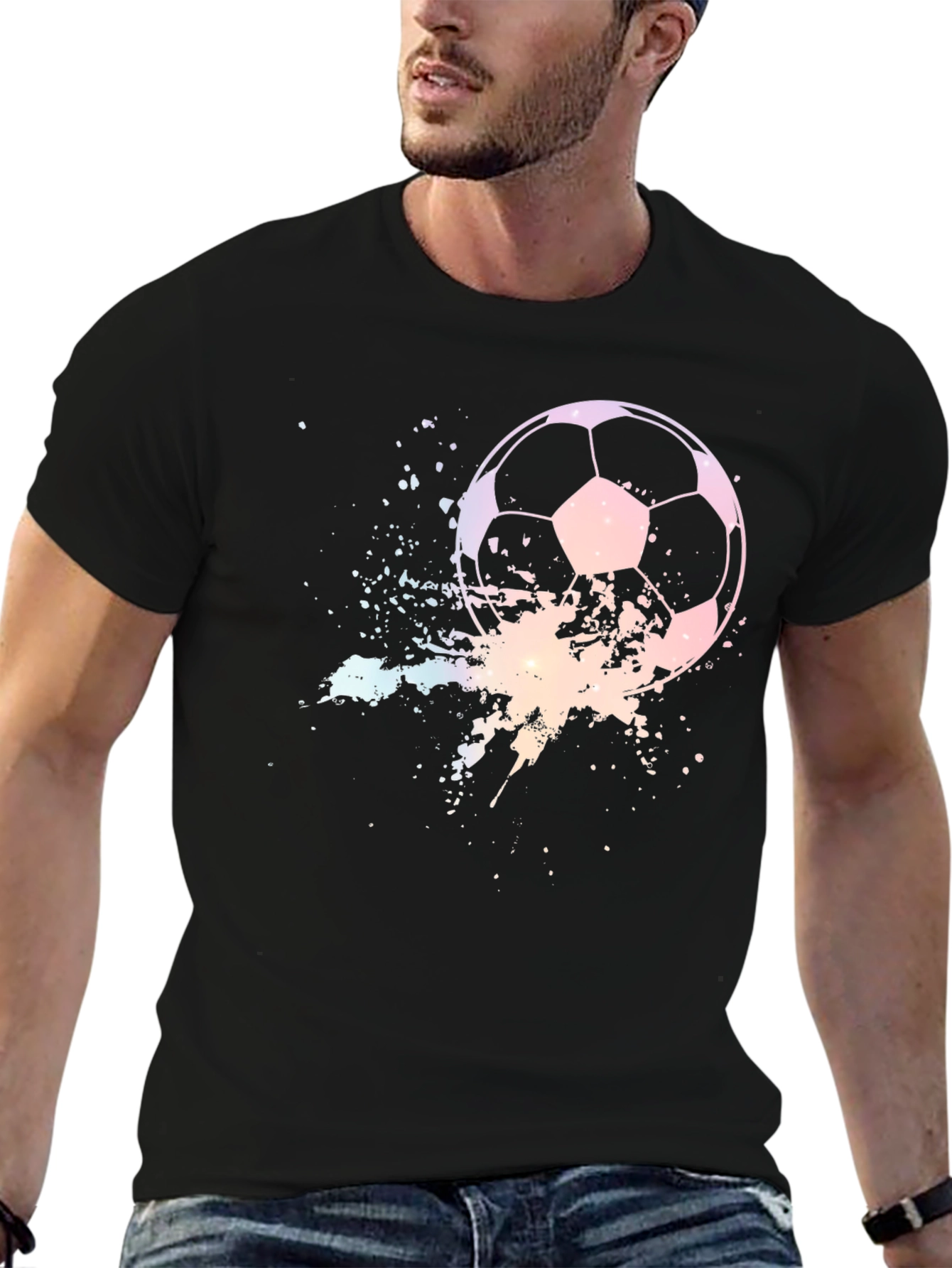 Black Soccer Splatter T-Shirt view 6