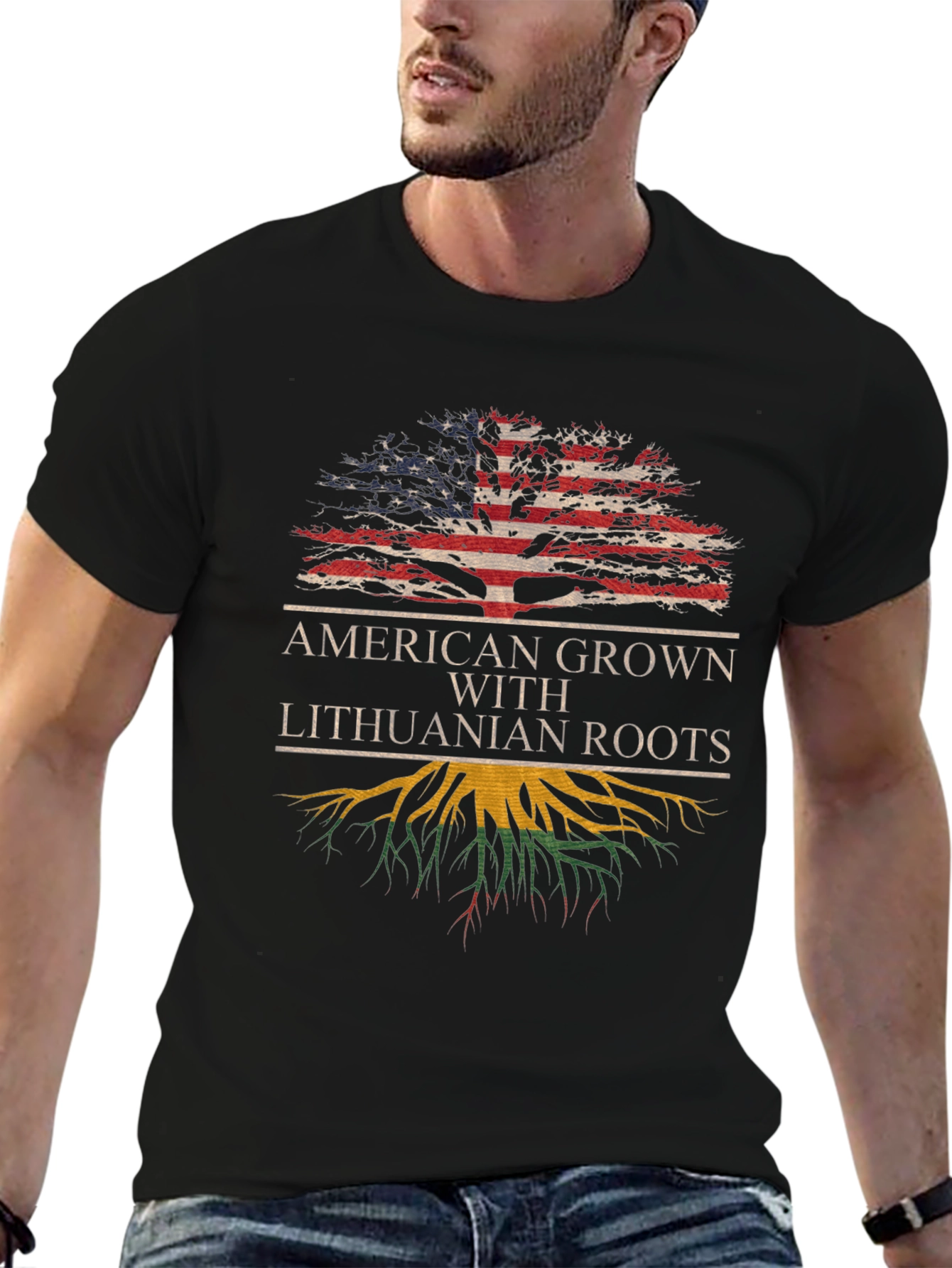 American Grown Lithuanian Roots T-Shirt - 6