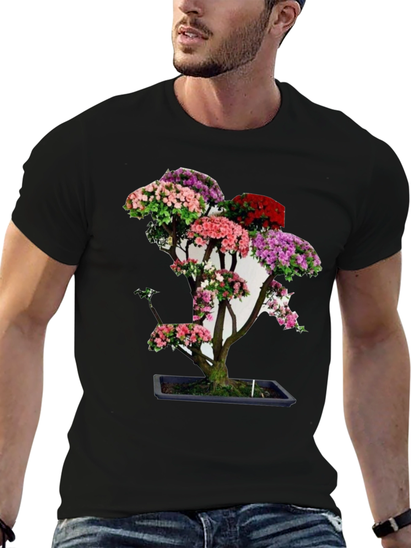 Black Bonsai Tree Graphic Tee - Unique Floral Design view 6