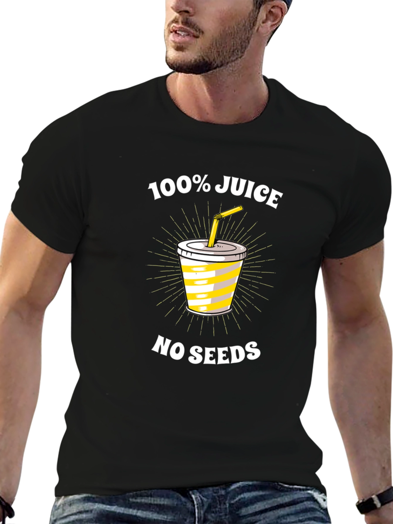 Black 100% Juice No Seeds Graphic T-Shirt view 6