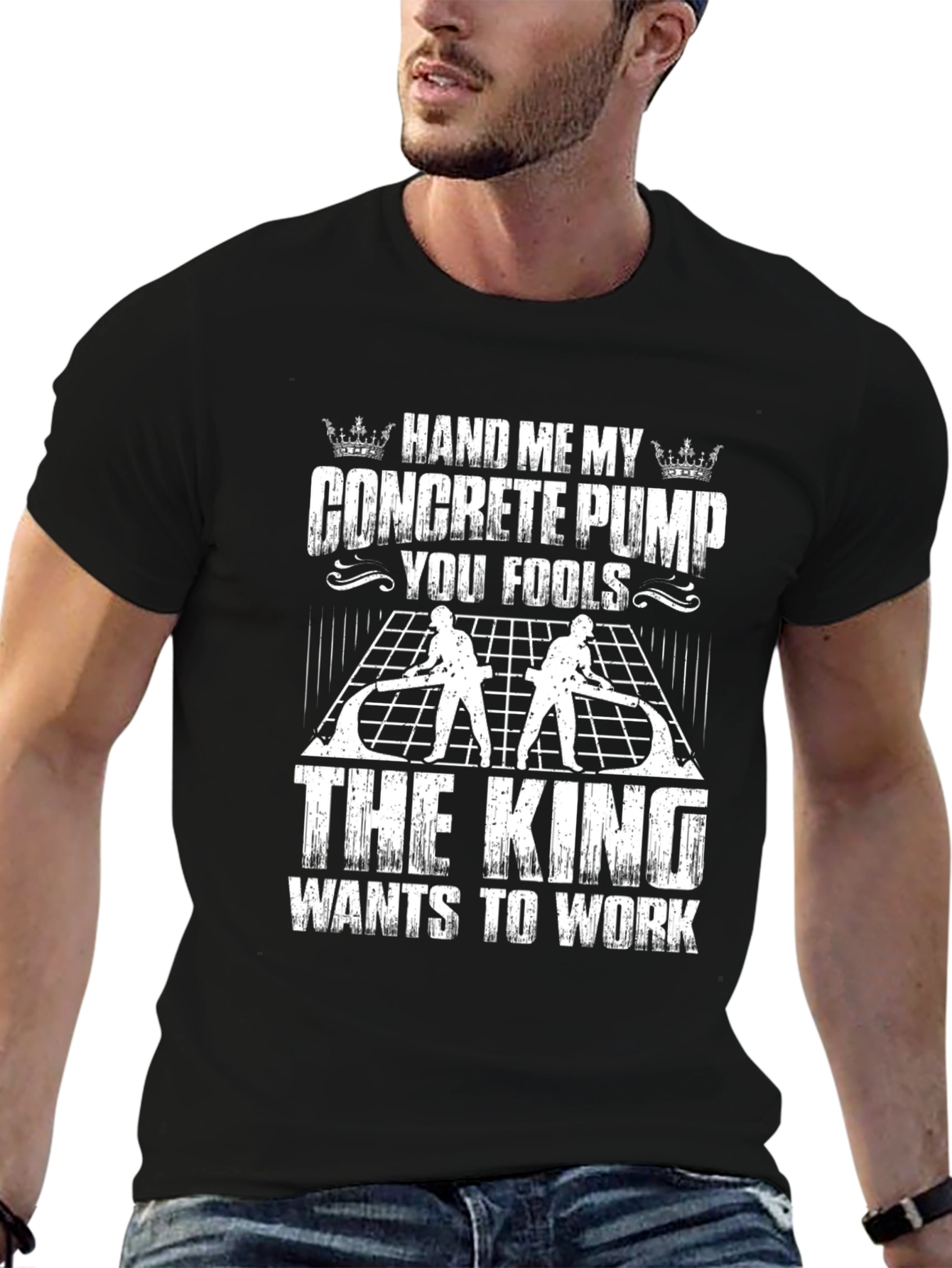 Black Concrete Pump King T-Shirt view 6