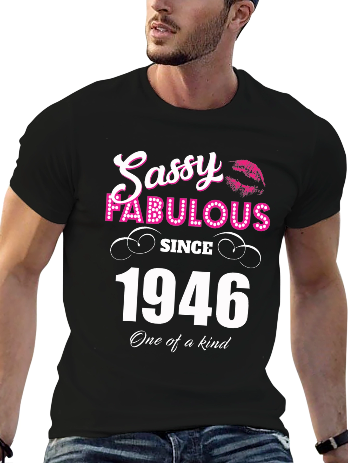 Black Sassy Fabulous Since 1946 Graphic T-Shirt view 6