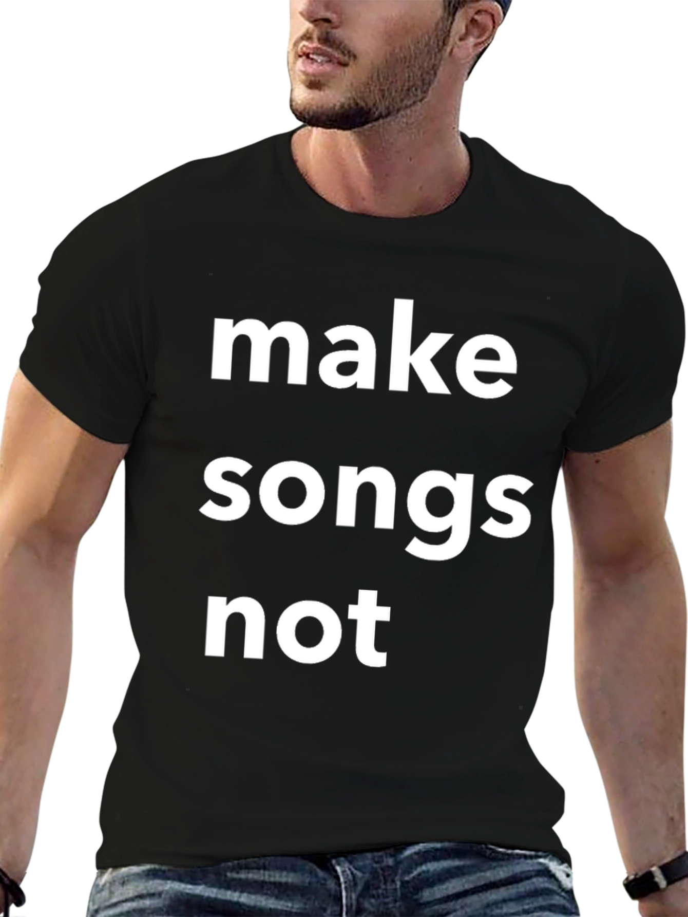 Black Make Songs Not War Graphic T-Shirt view 6