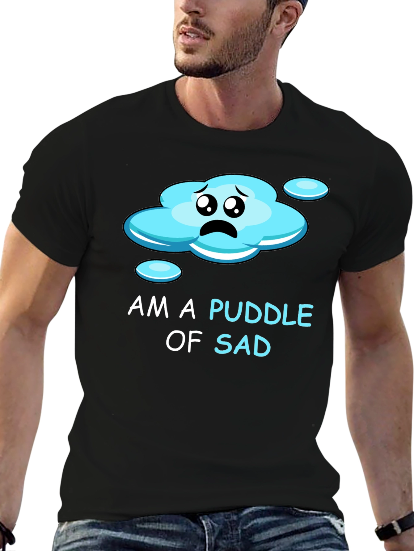 Black Puddle of Sad Tee - Express Your Mood! view 6
