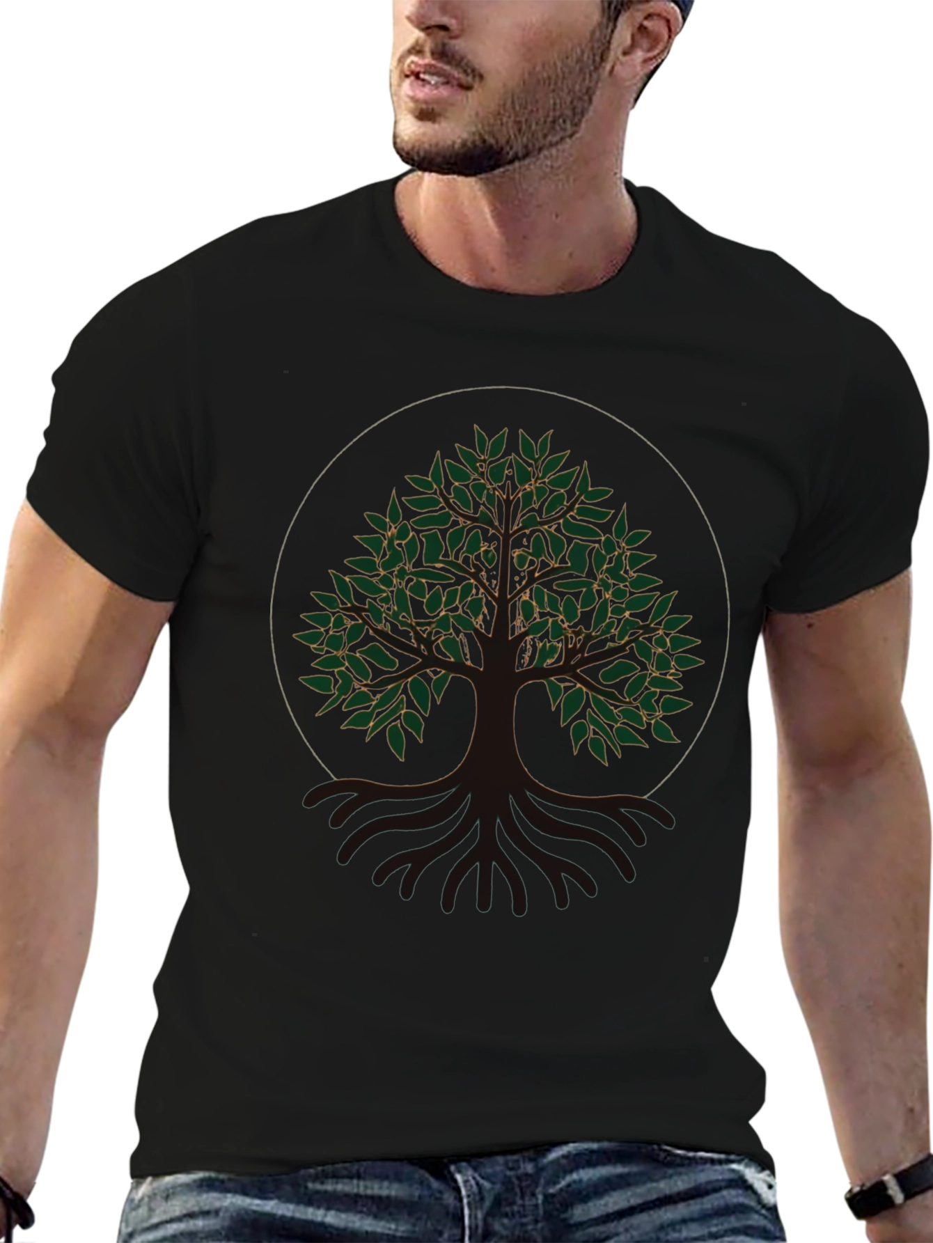 Black Tree of Life Graphic Tee - Black view 6