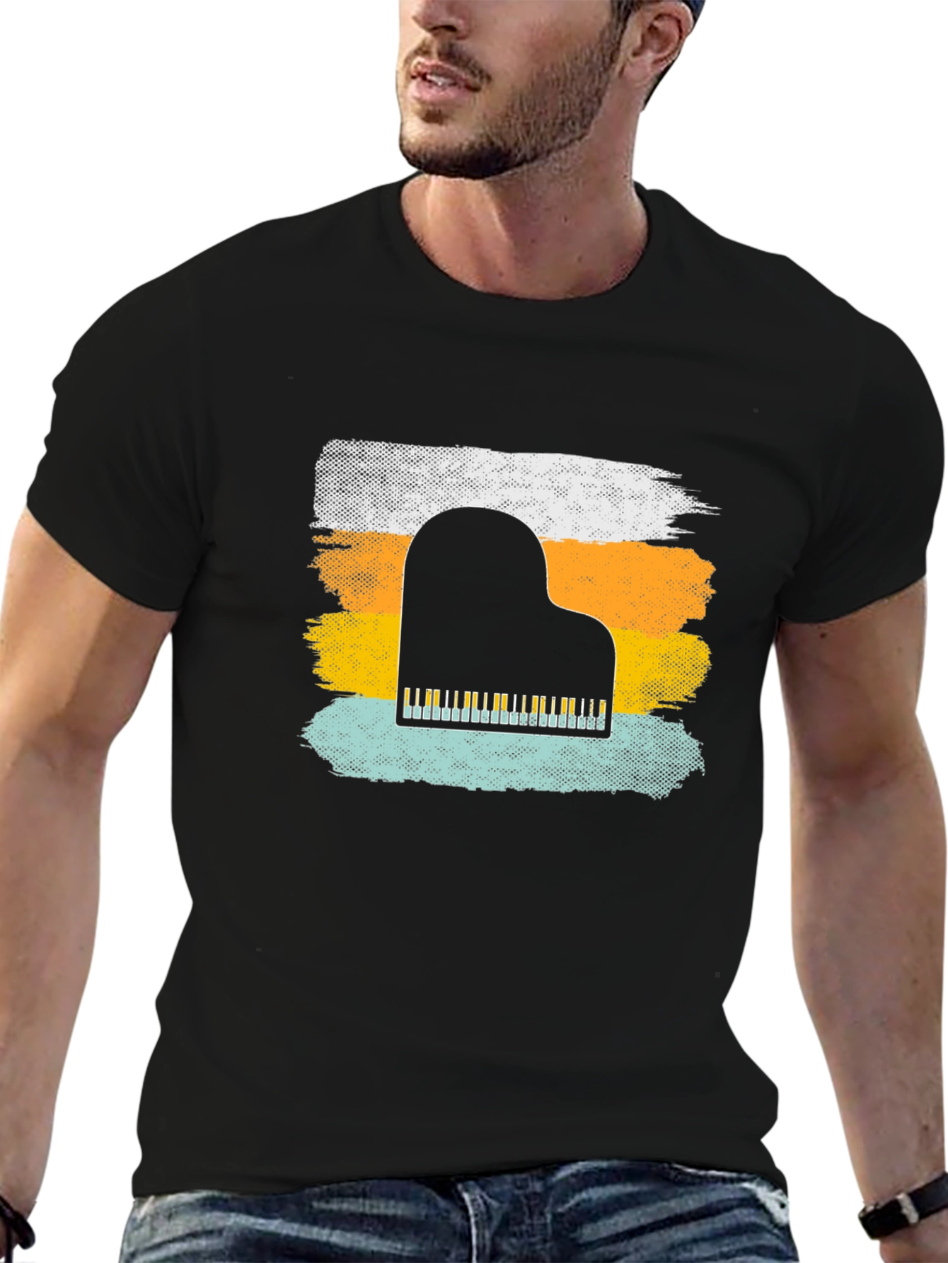Retro Piano T-Shirt - Music Lover Tee - 6