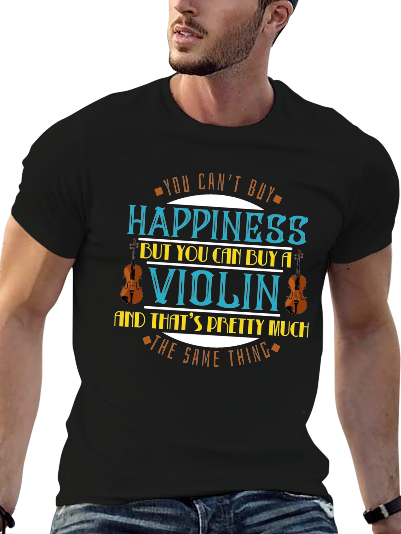 Black Violin Happiness T-Shirt - Music Lover Tee view 6
