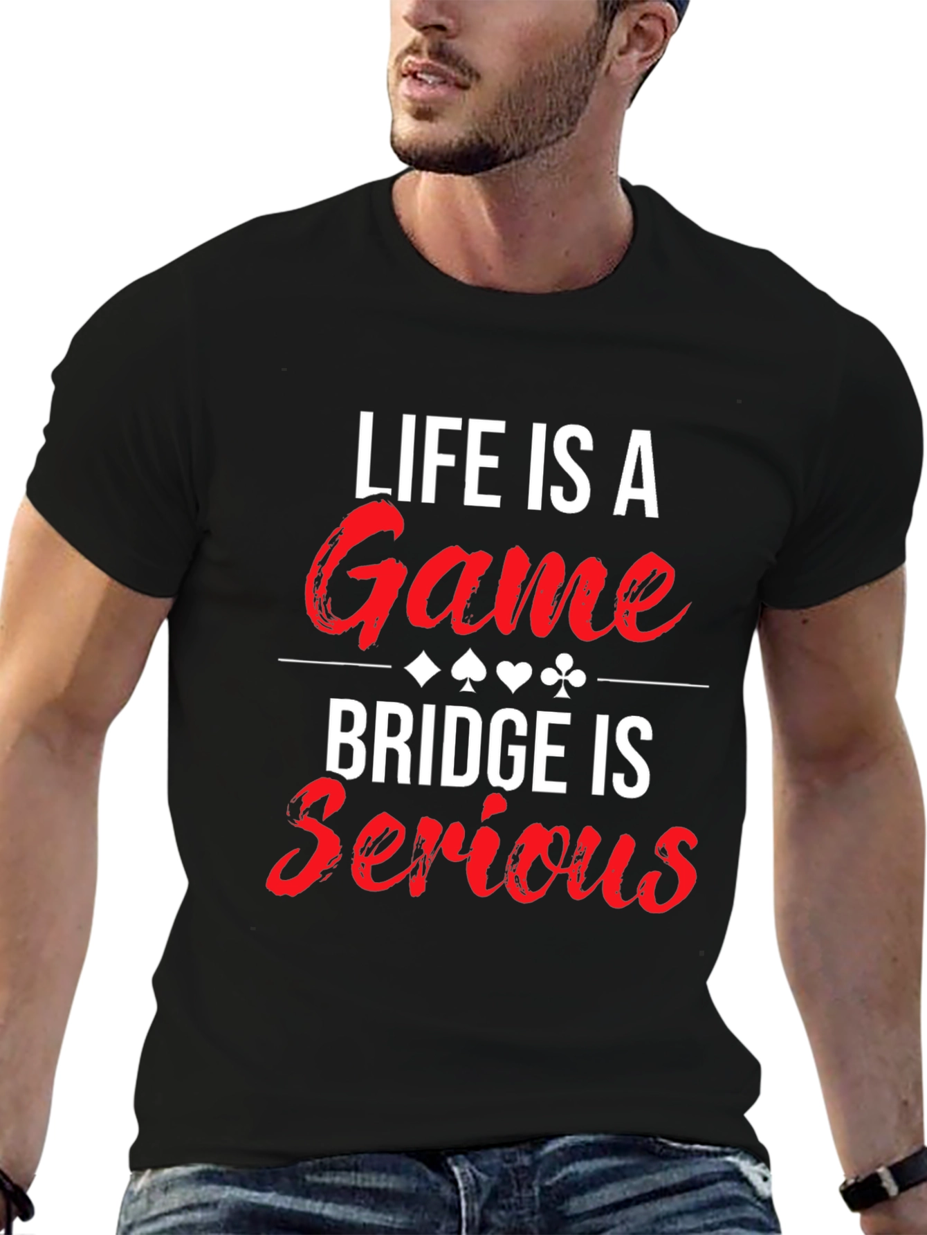 Black Life is a Game Bridge is Serious T-Shirt view 6