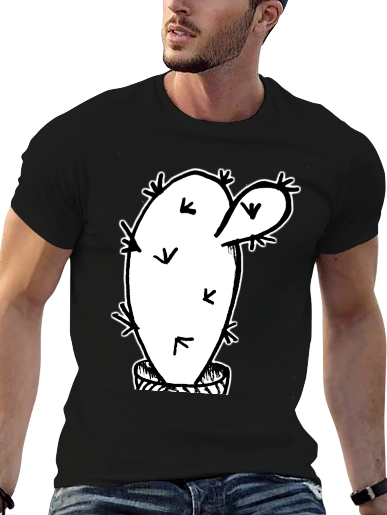 Black Cactus Graphic T-Shirt - Trendy Black Tee view 6