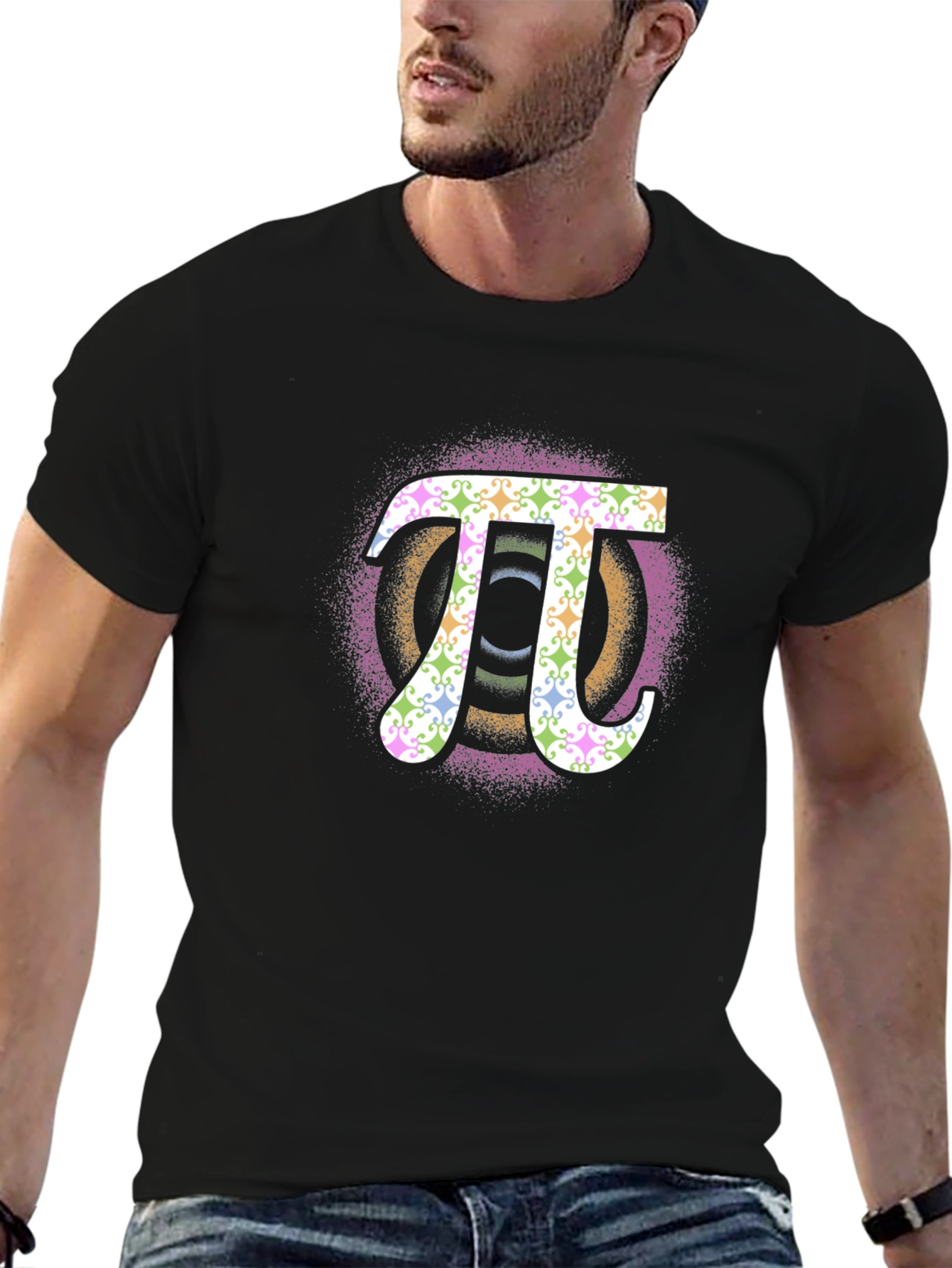 Black Math Pi Symbol T-Shirt - Black view 6