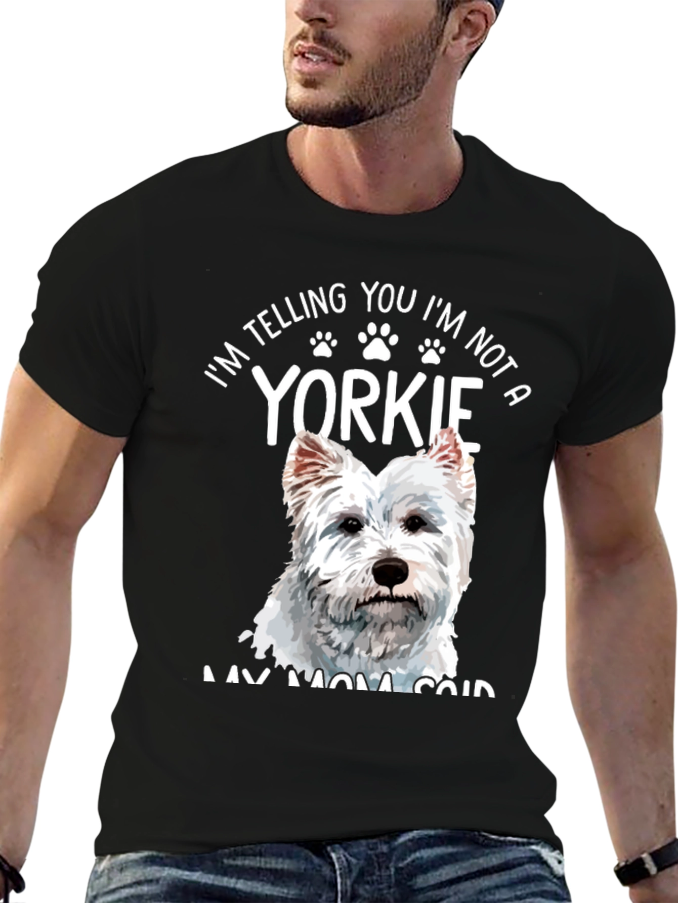 Black I'm Not A Yorkie T-Shirt view 6