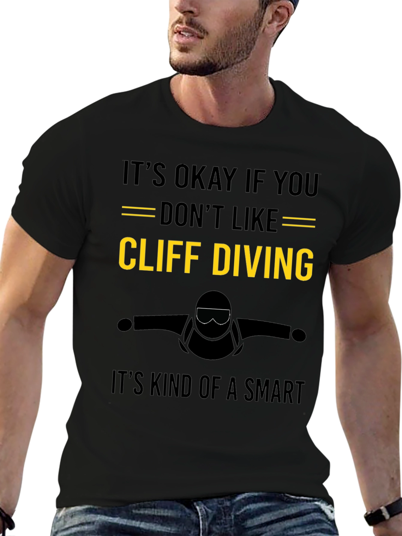Black Cliff Diving T-Shirt - It's Okay If You Don't Like It! view 6