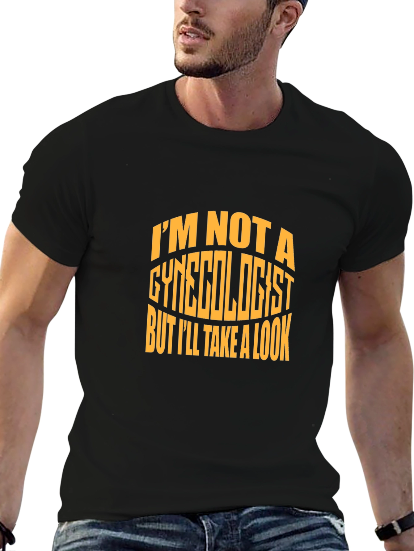 Black I'm Not a Gynecologist T-Shirt view 6