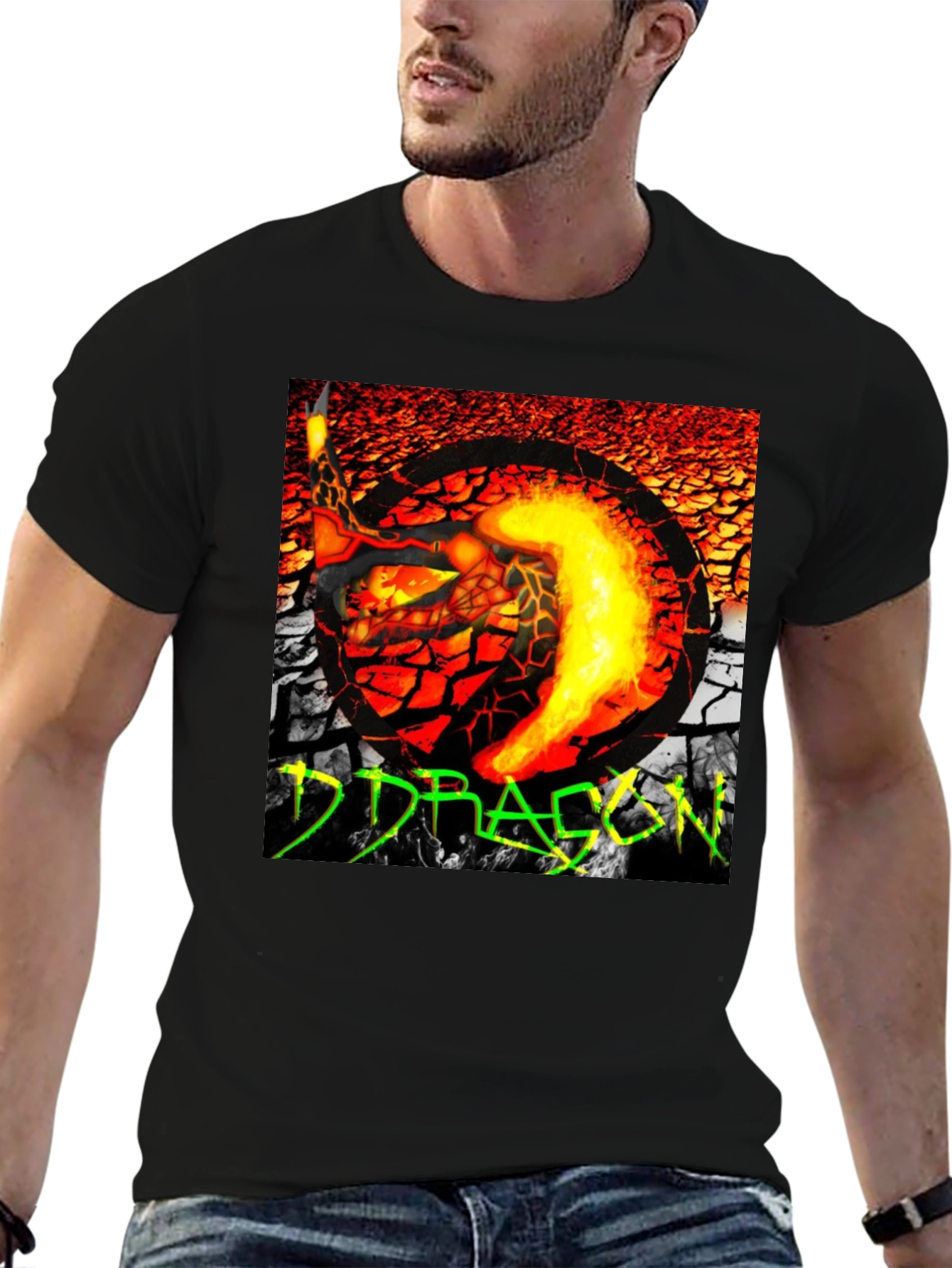 Fiery Dragon Graphic T-Shirt - Bold Design - 6