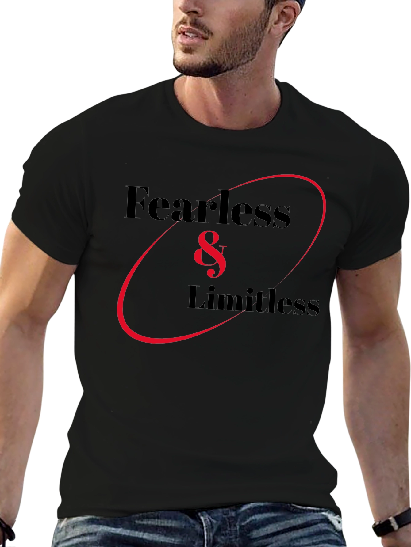 Black Fearless & Limitless Graphic Tee - Bold Style view 6
