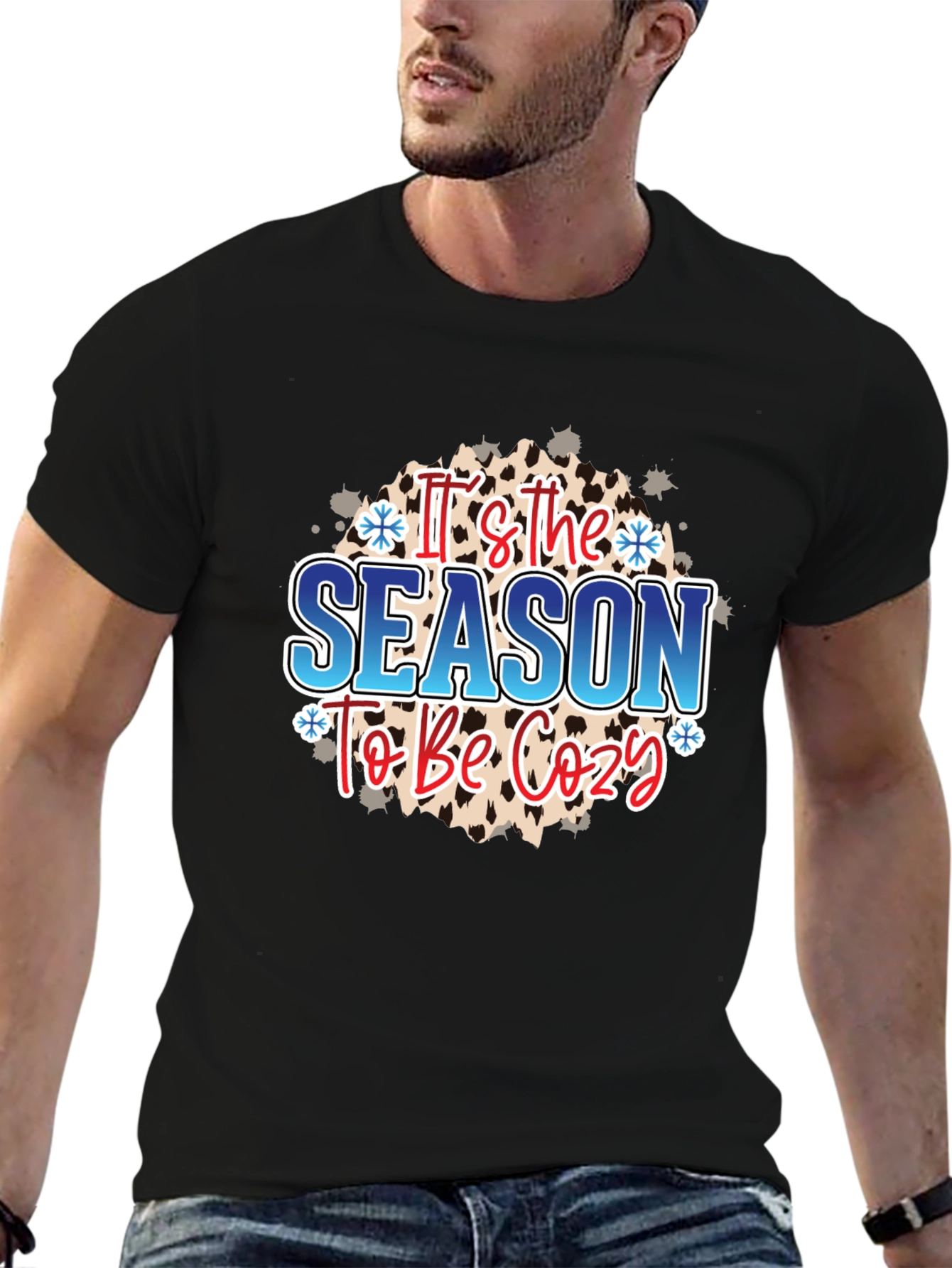 Black It's the Season to Be Cozy T-Shirt view 6