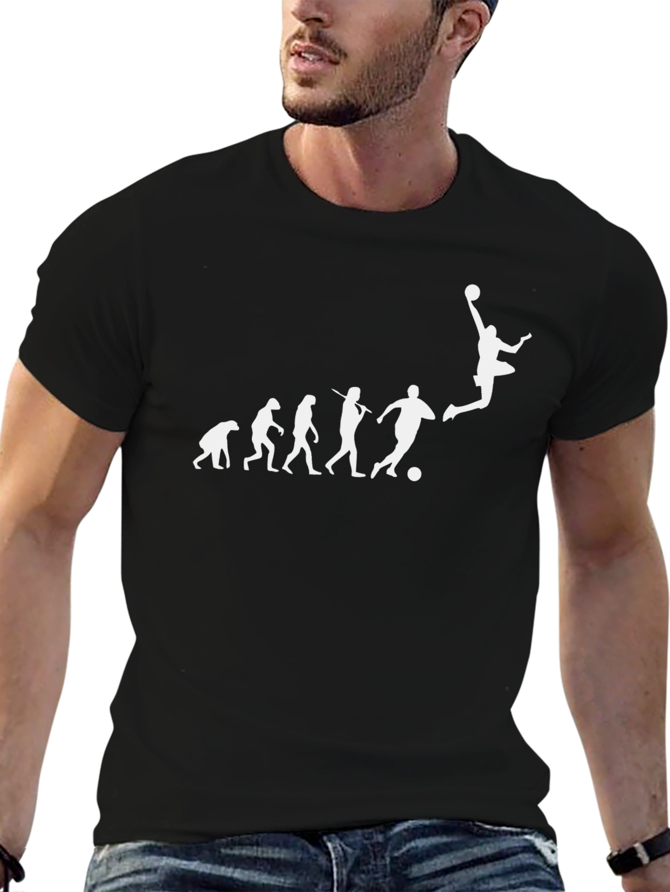 Black Evolution of Sports T-Shirt - Funny Athlete Tee view 6
