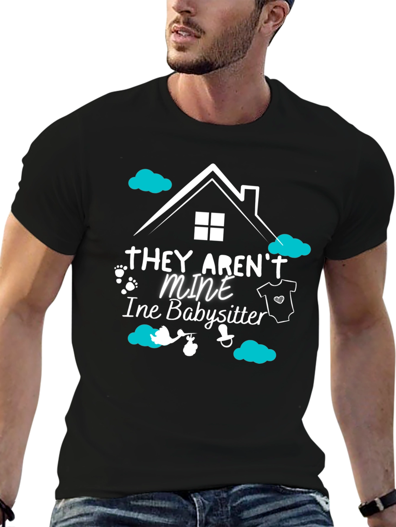 Black Babysitter Tee: "They Aren't Mine" view 6