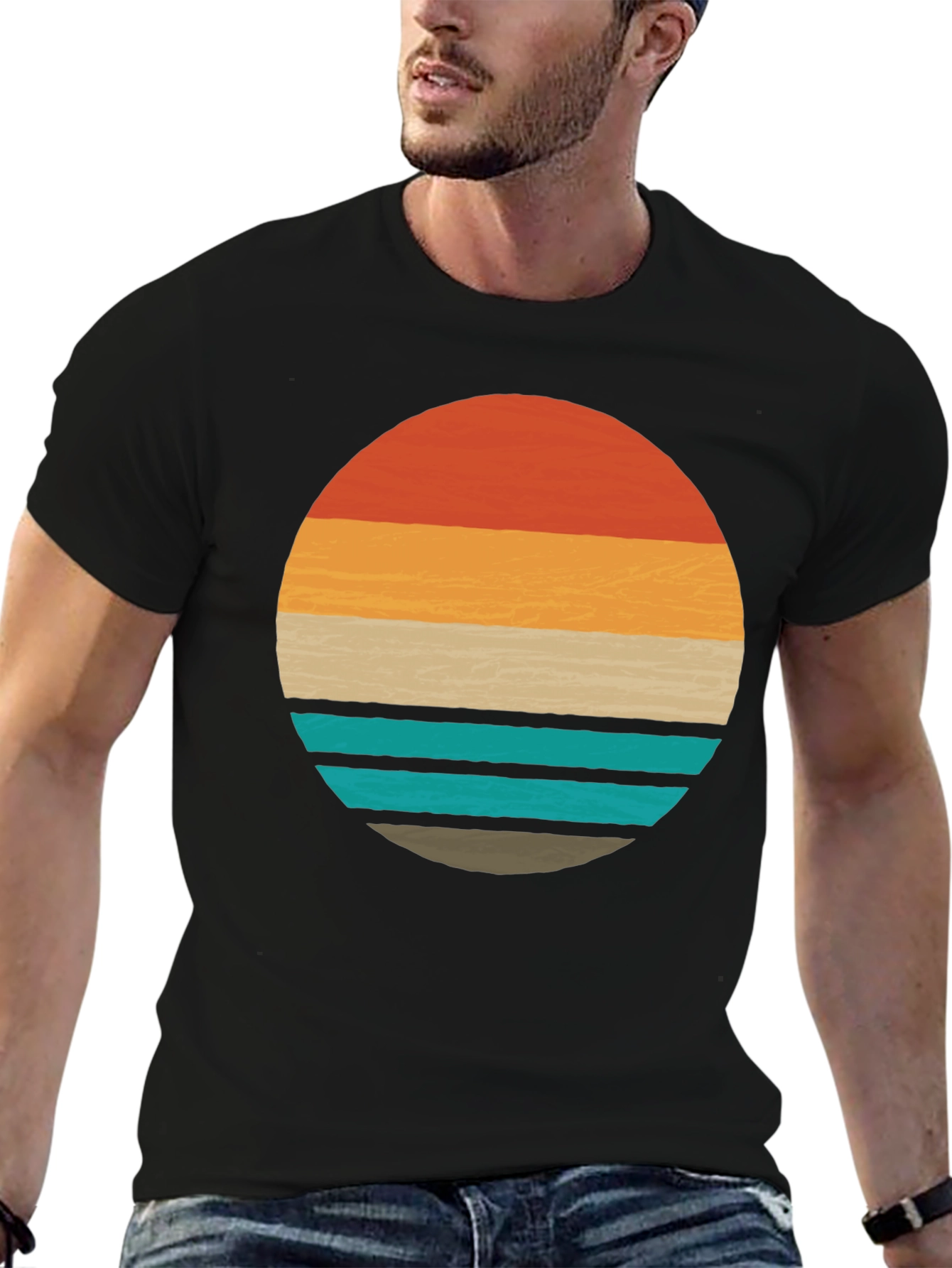 Black Retro Sunset Graphic Tee - Stylish Comfort Fit view 6