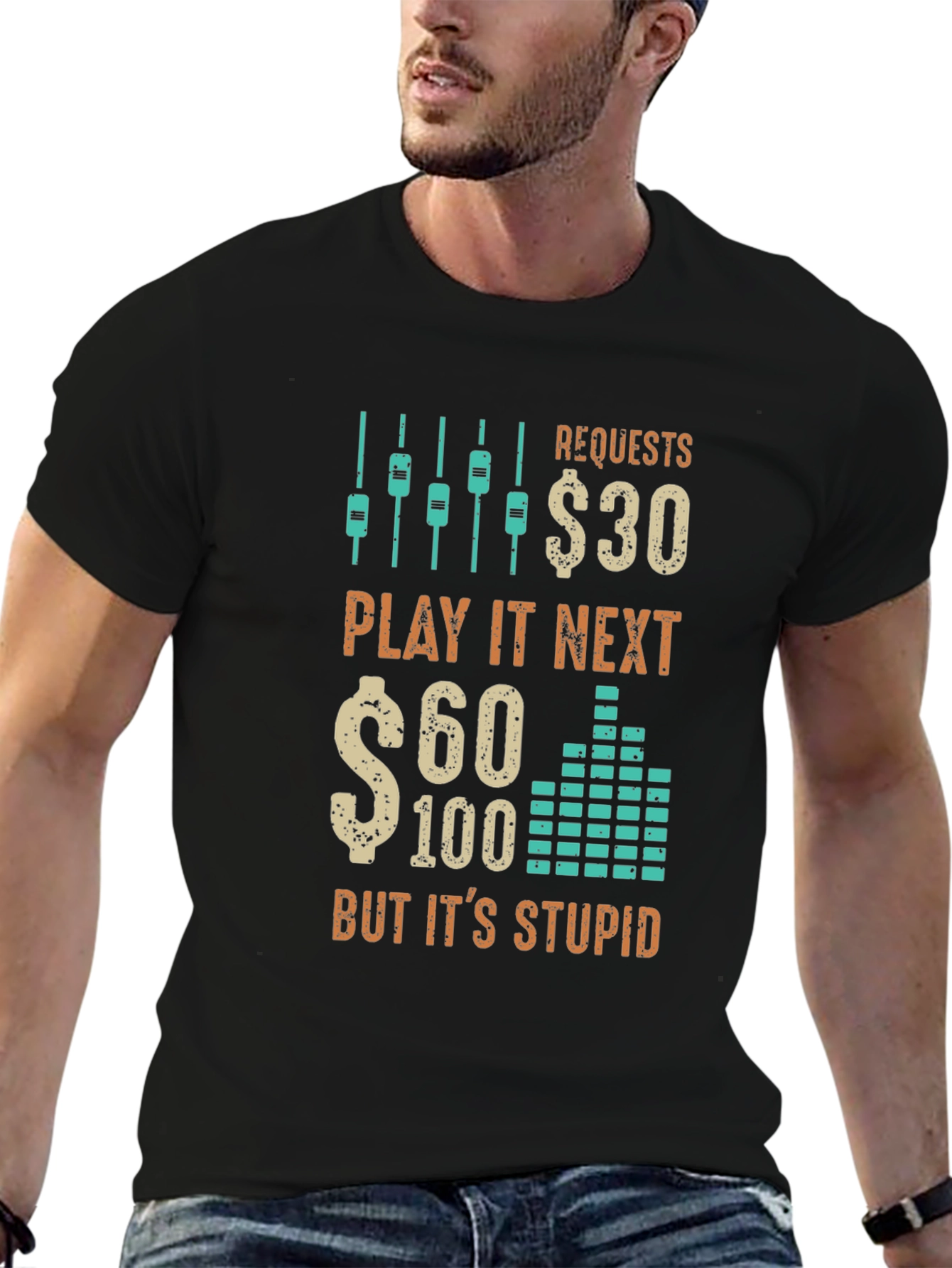 Black Requests T-Shirt: Funny DJ Music Lover Tee view 6