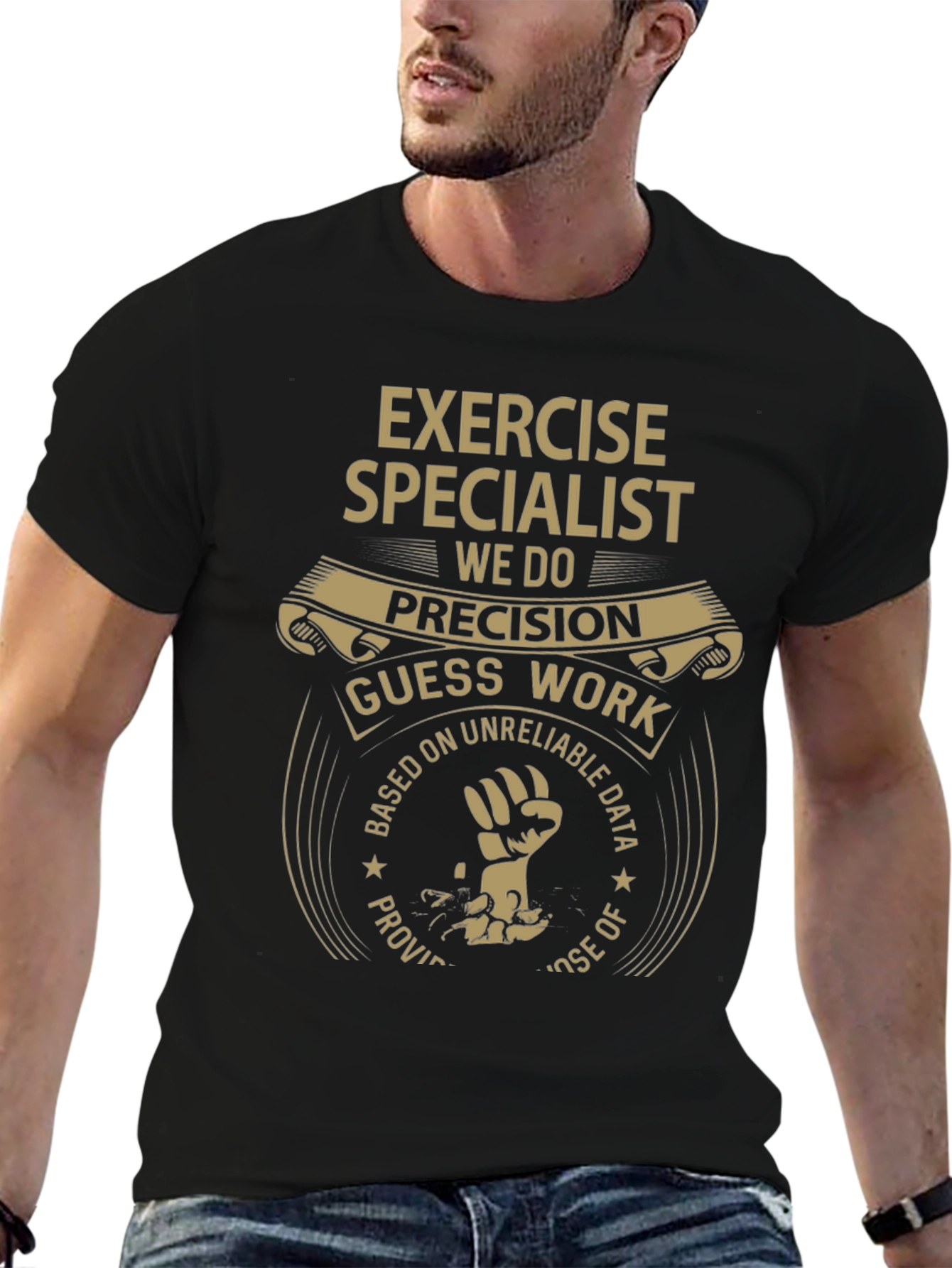 Black Exercise Specialist Graphic Tee - Precision & Dedication view 6