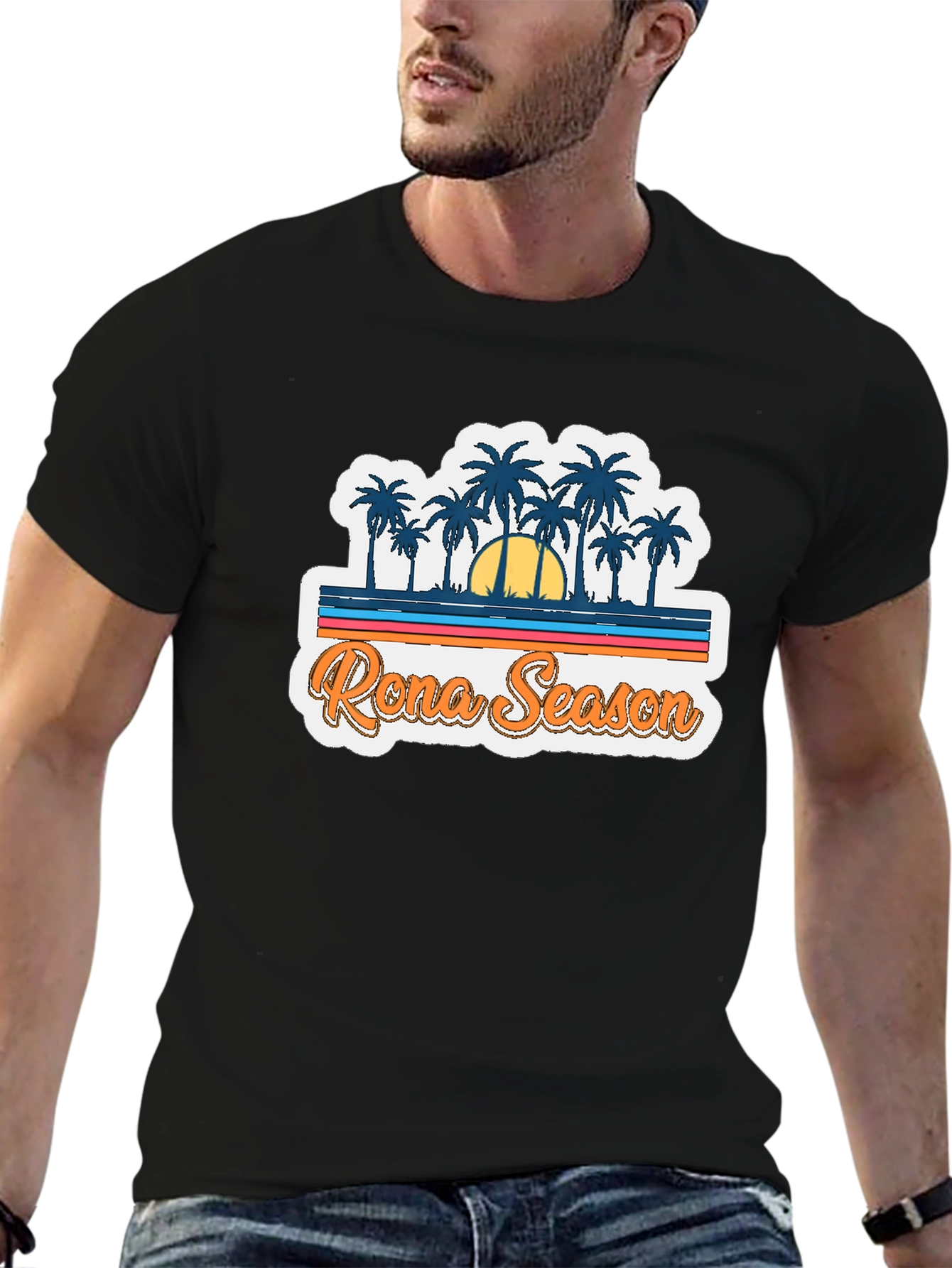 Black Rona Season Palm Tree Graphic Tee view 6