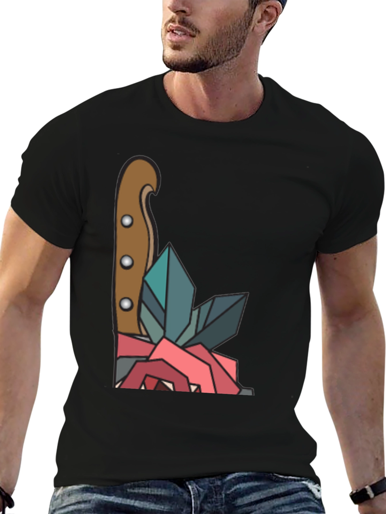 Rose & Crystal Dagger Graphic Tee - 6