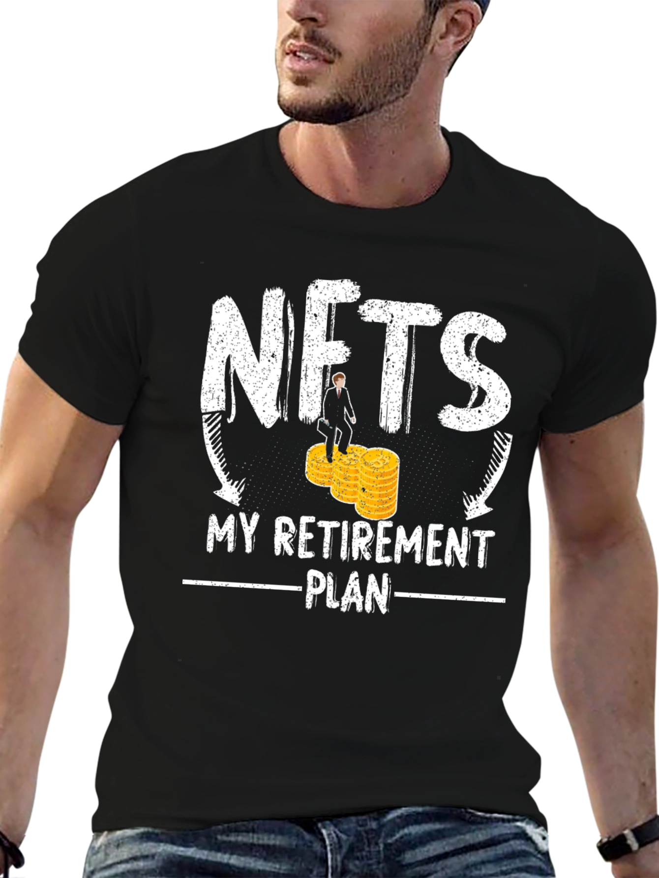 Black NFT Retirement Plan T-Shirt - Crypto Investor Tee view 6