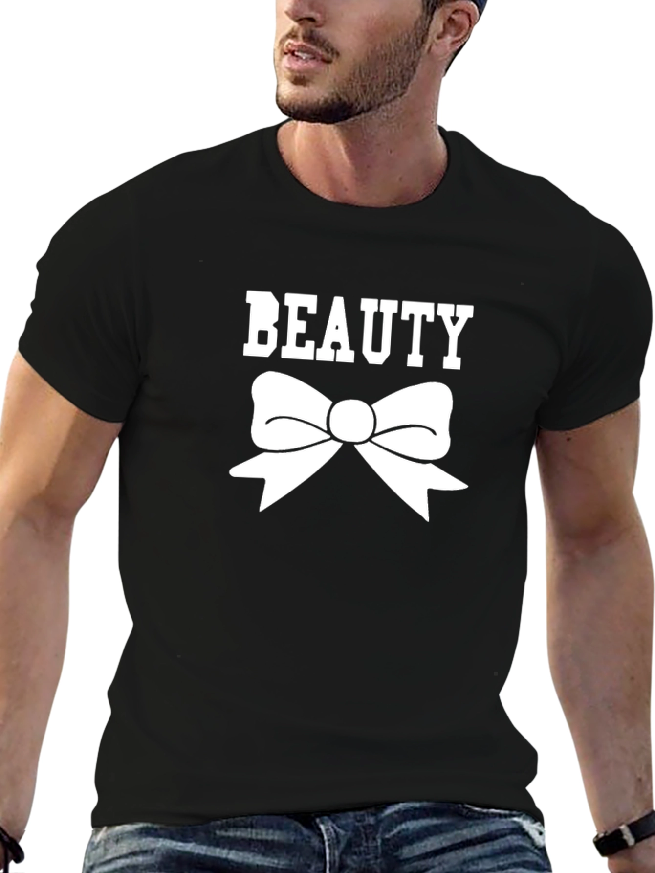 Black Beauty Bow T-Shirt - Stylish Graphic Tee view 6