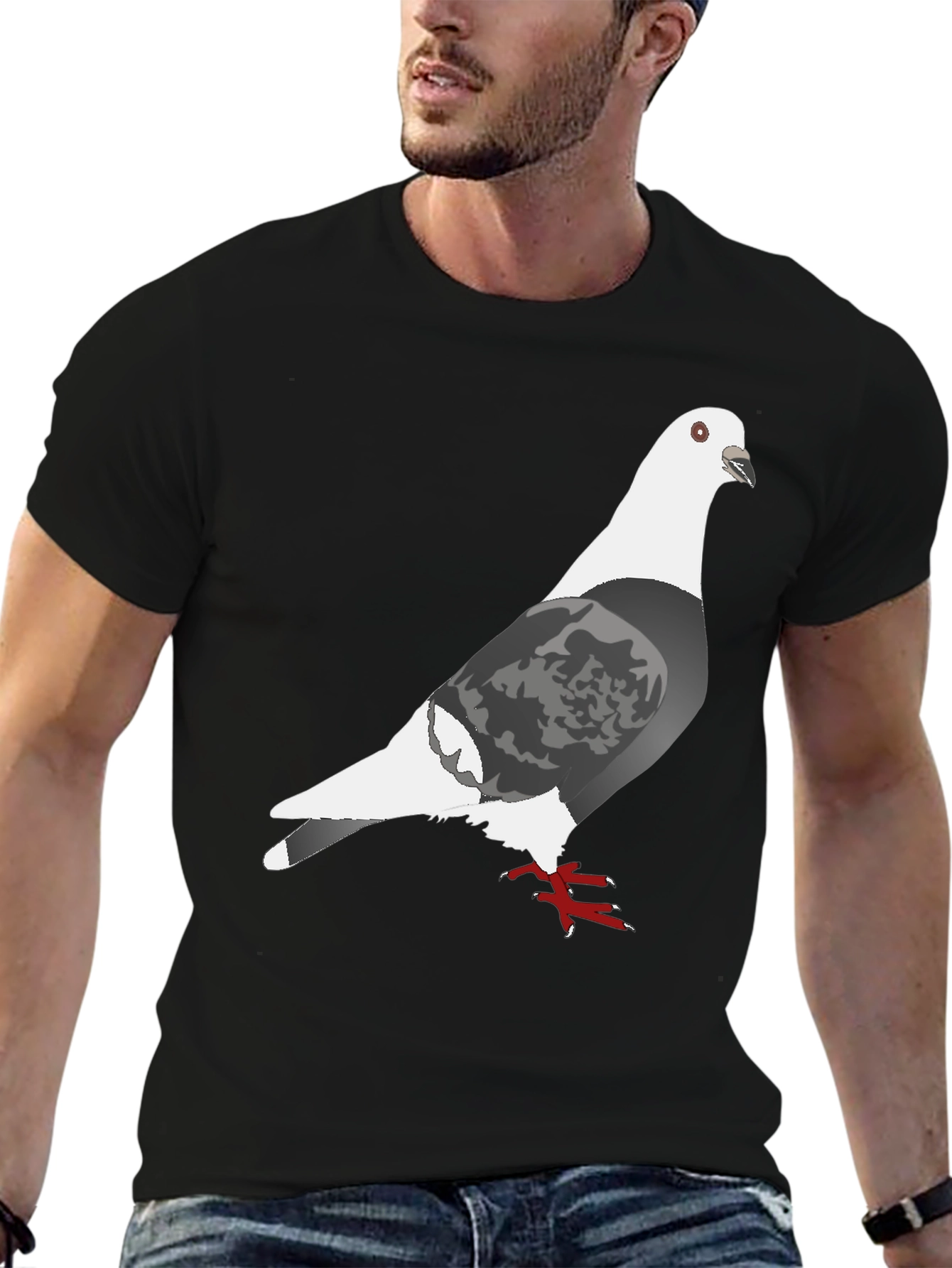Black Pigeon Graphic Tee - Unique Bird Design Shirt view 6