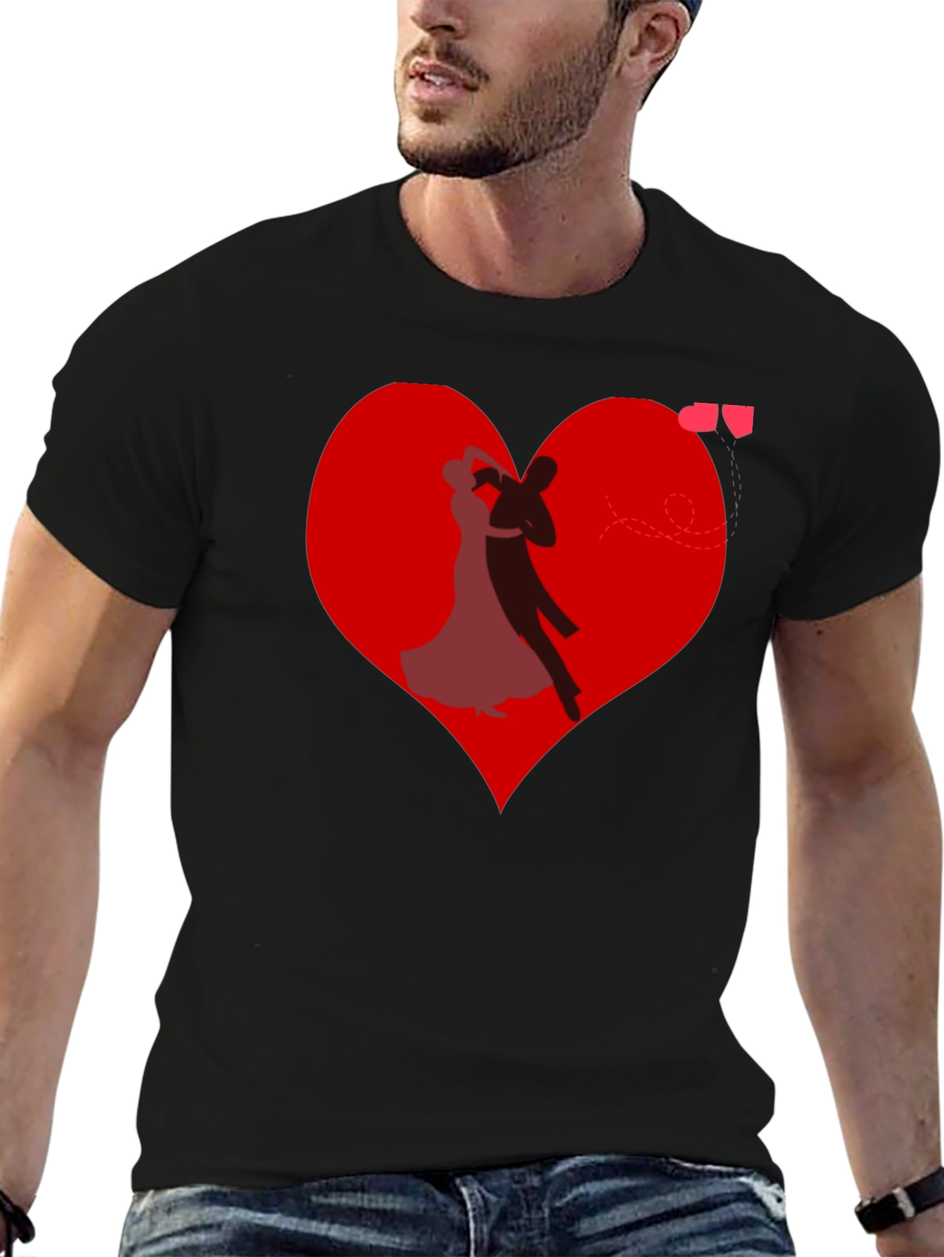 Black Romantic Dance Heart T-Shirt view 6