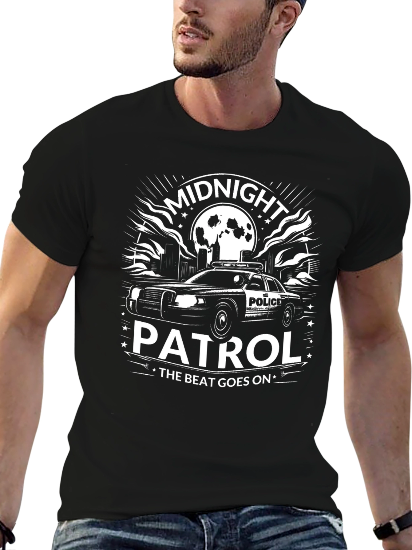 Black Midnight Patrol T-Shirt - "The Beat Goes On" view 6