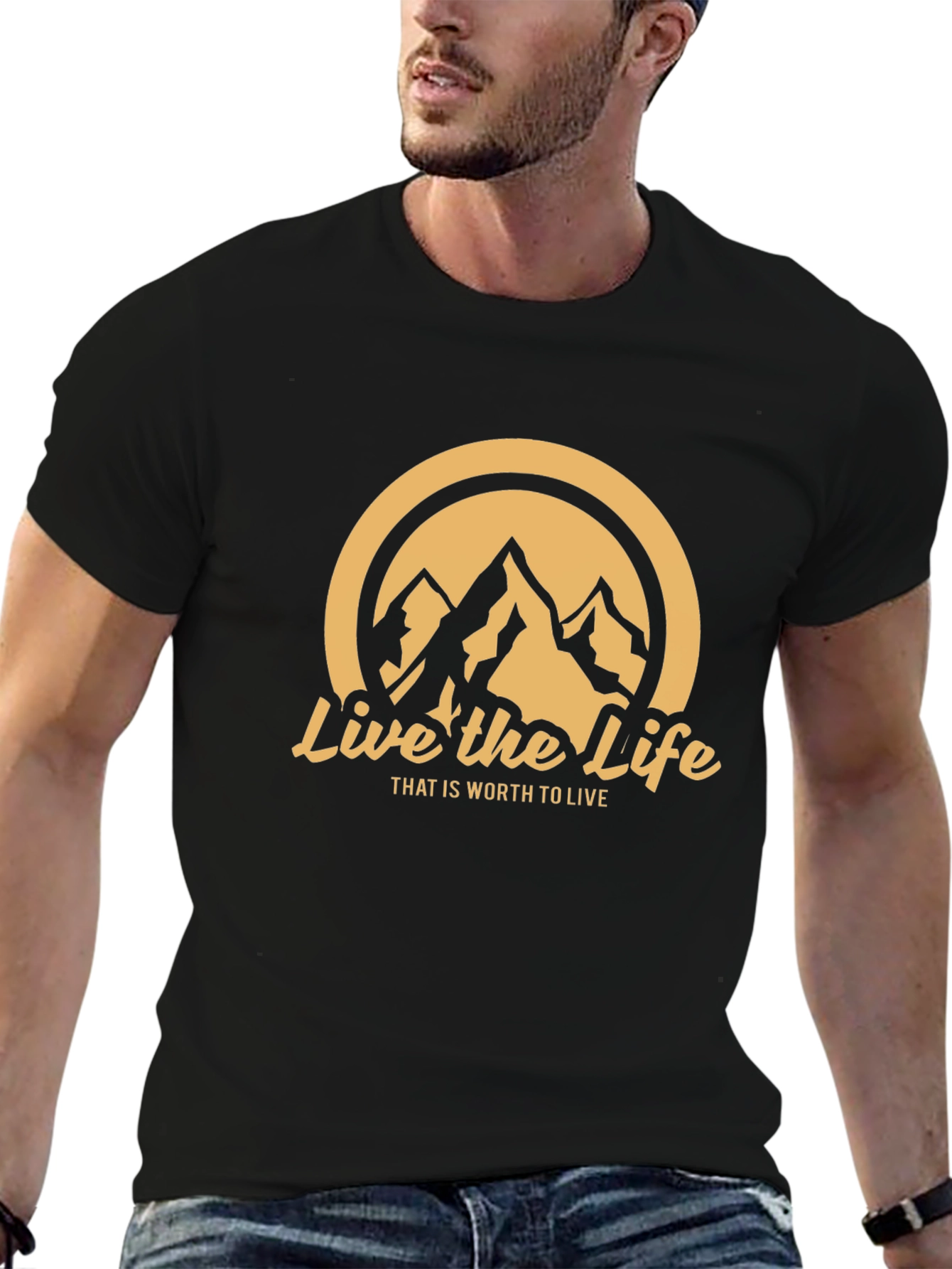 Black Live the Life Graphic Tee view 6