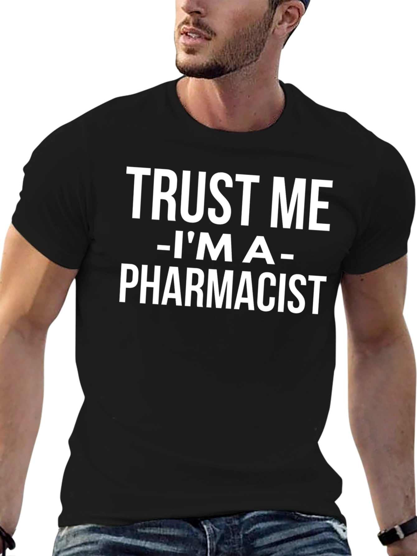 Black Trust Me I'm a Pharmacist T-Shirt view 6
