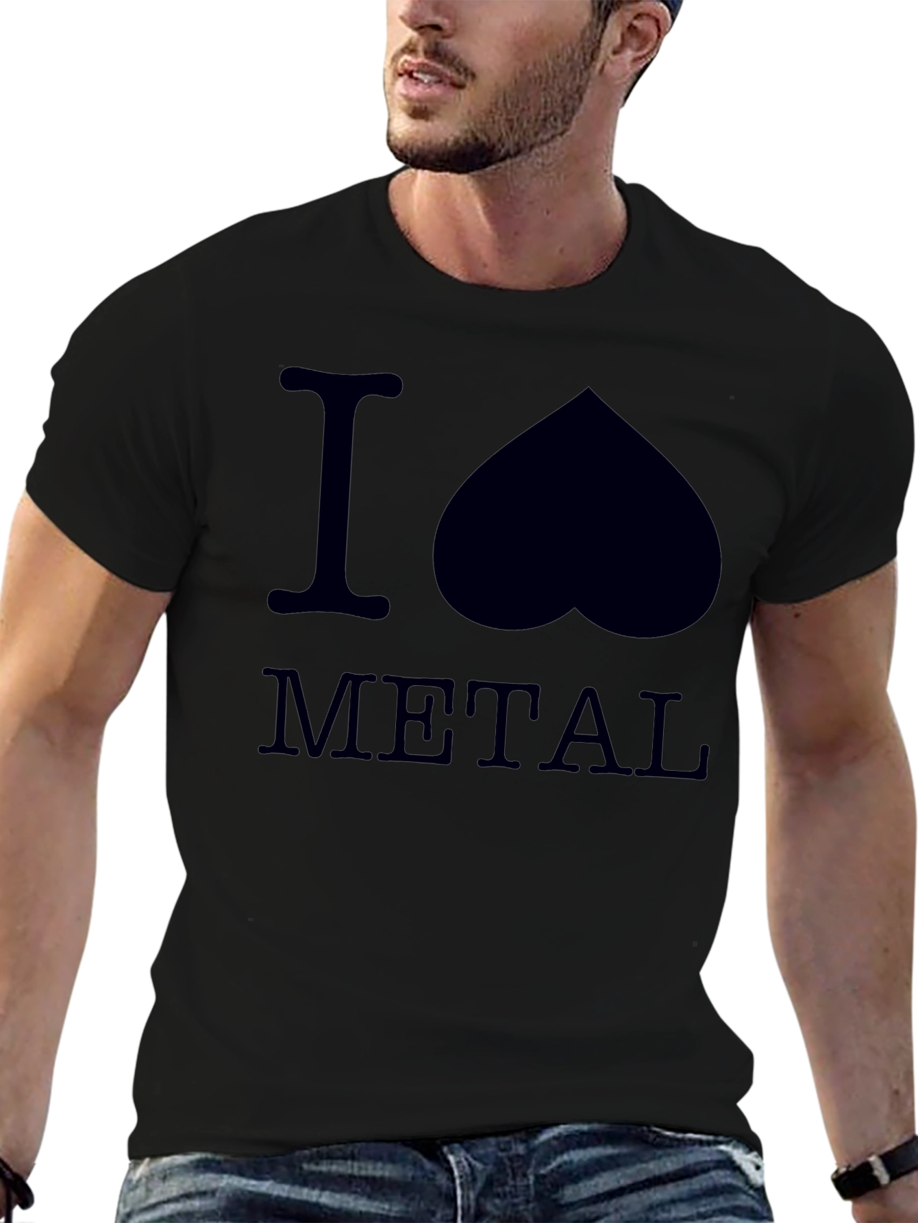 Black I Heart Metal Graphic Tee - Black view 6