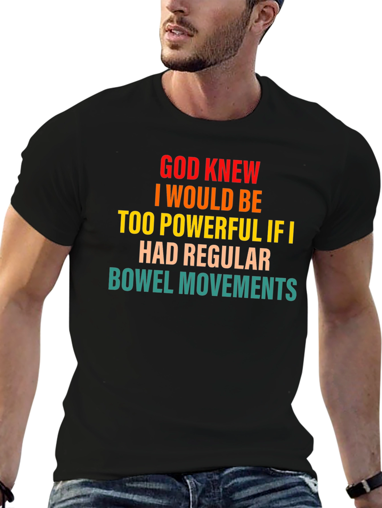 Black Powerful Bowel Movement Humor T-Shirt view 6