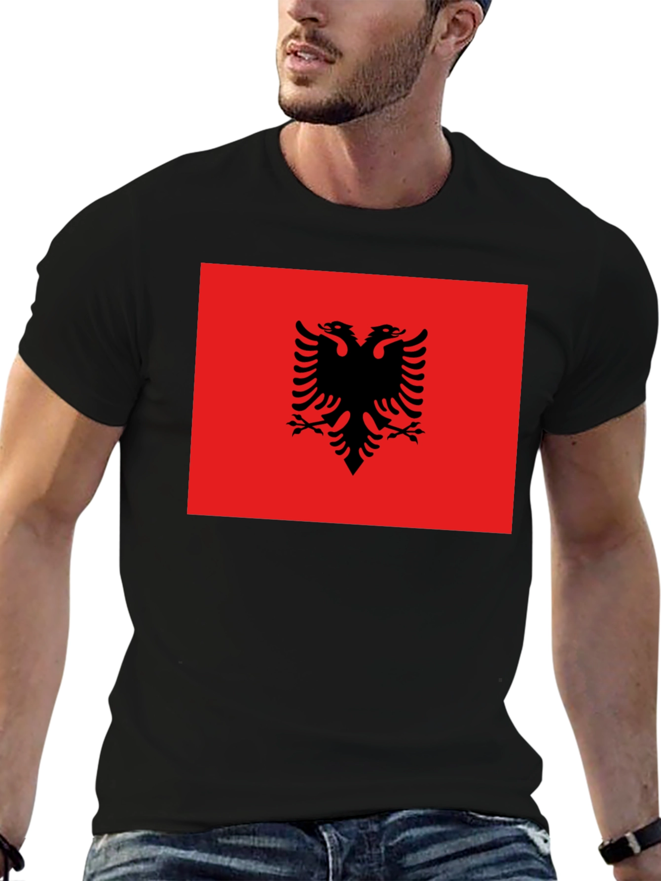 Albania Flag T-Shirt - Double Headed Eagle Design - 6