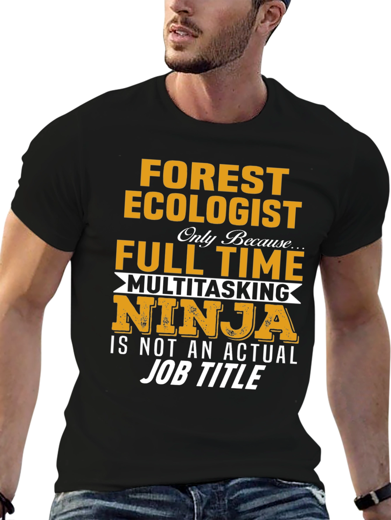 Black Forest Ecologist Full Time Ninja T-Shirt view 6