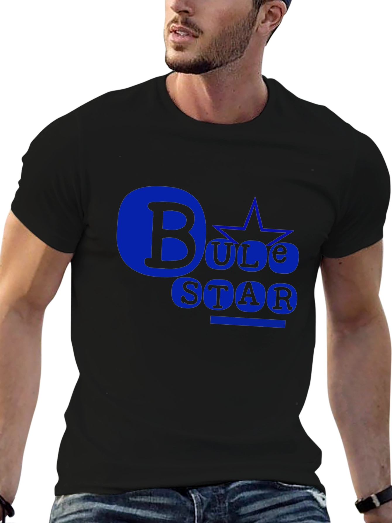 Black Bule Star Black T-Shirt: Bold Design view 6