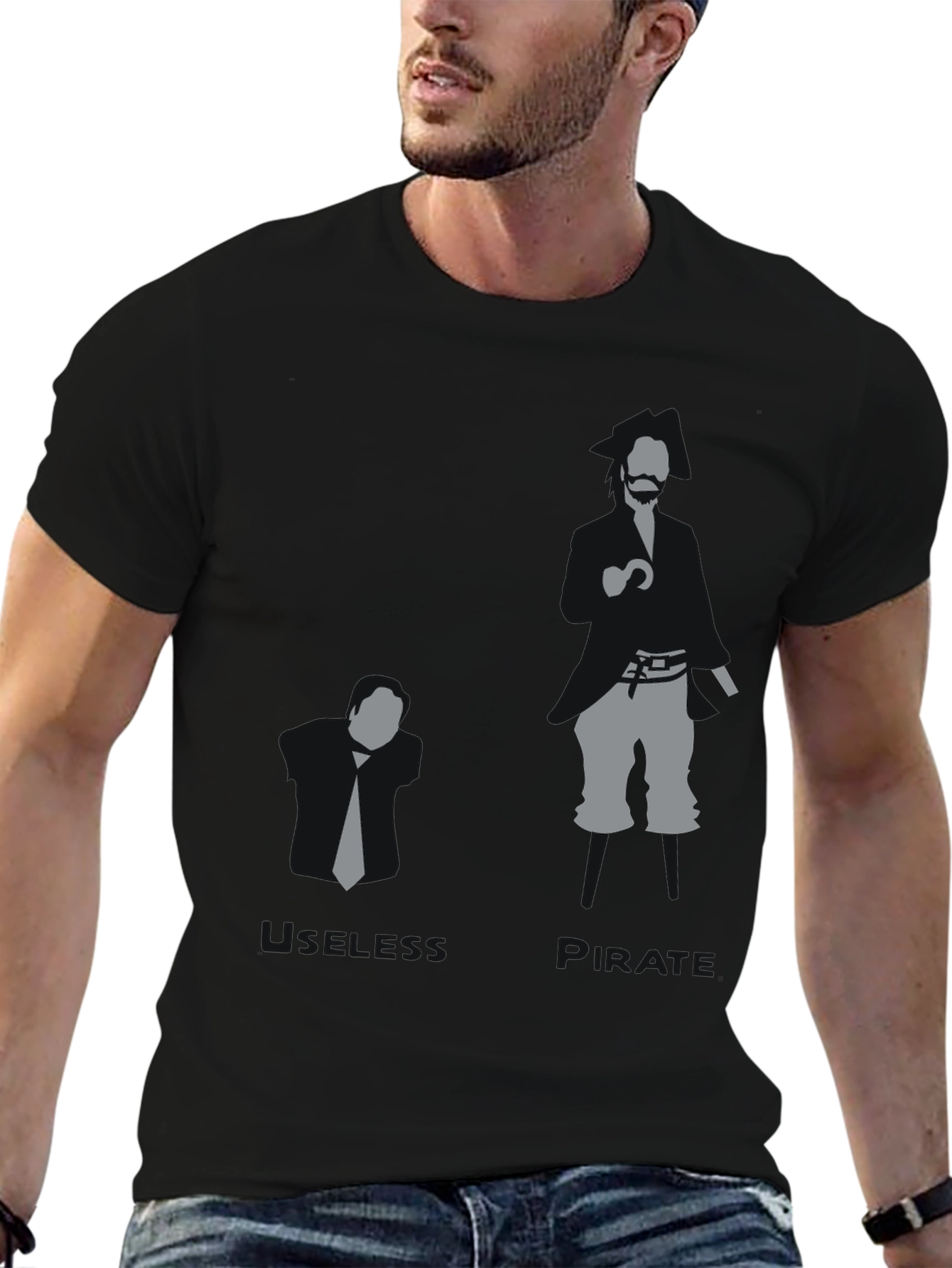 Black Business vs. Pirate Graphic T-Shirt view 6