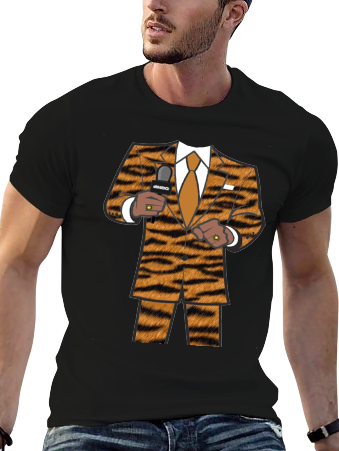 Black Tiger Suit T-Shirt - Funny Novelty Costume Tee view 6