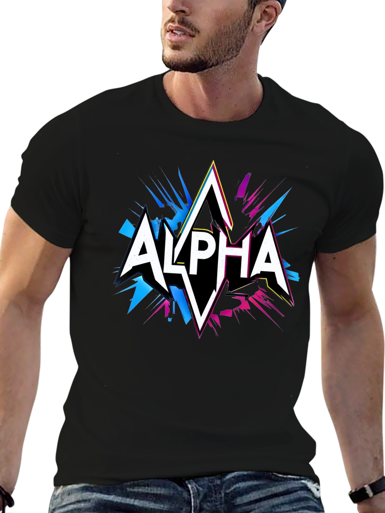 Black Alpha Graphic Tee - Black view 6