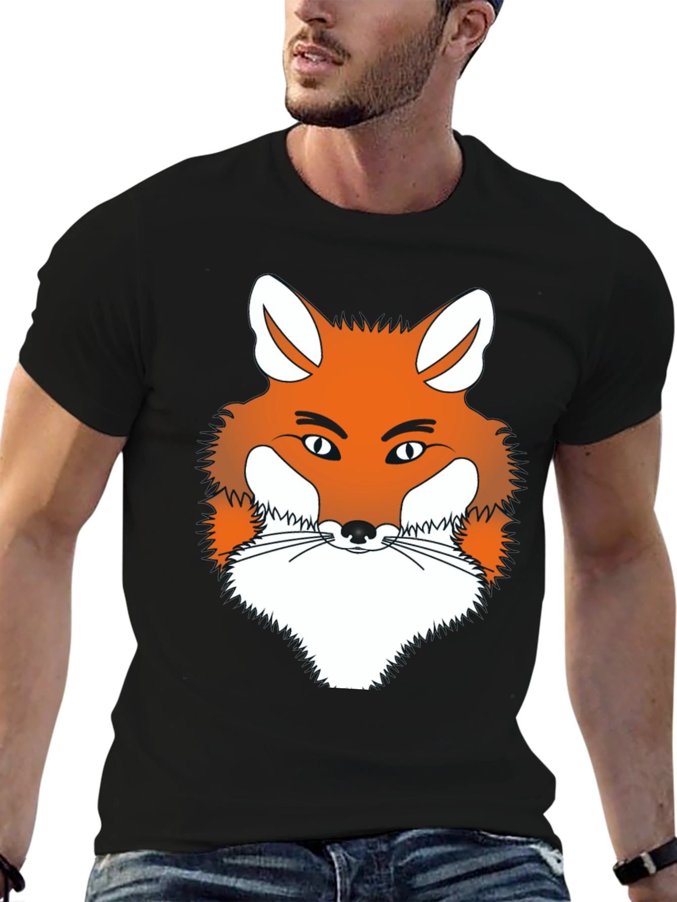 Fox Graphic Tee - Men's Black Crew Neck T-Shirt - 6