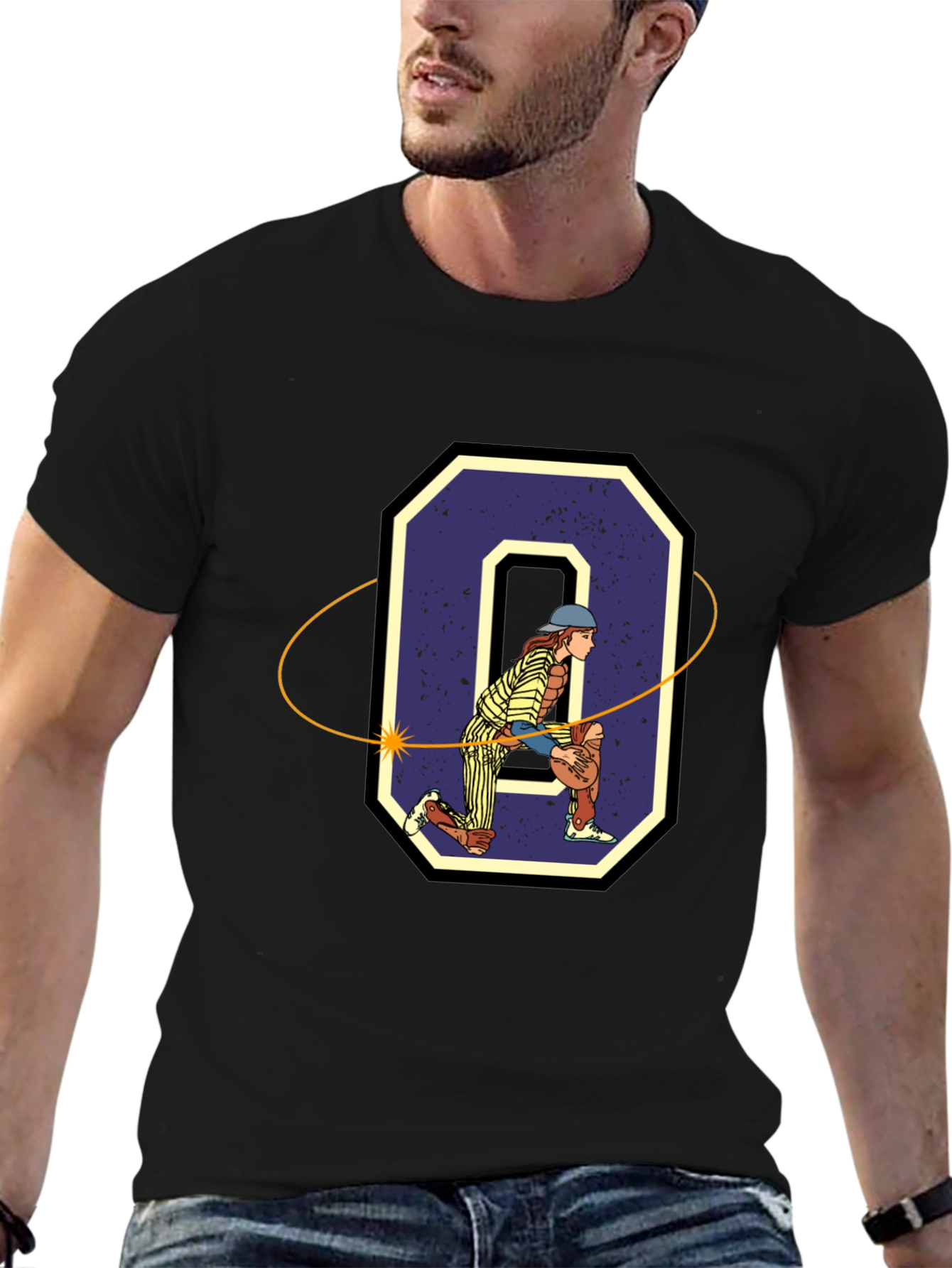Baseball Catcher "O" Graphic T-Shirt - 6