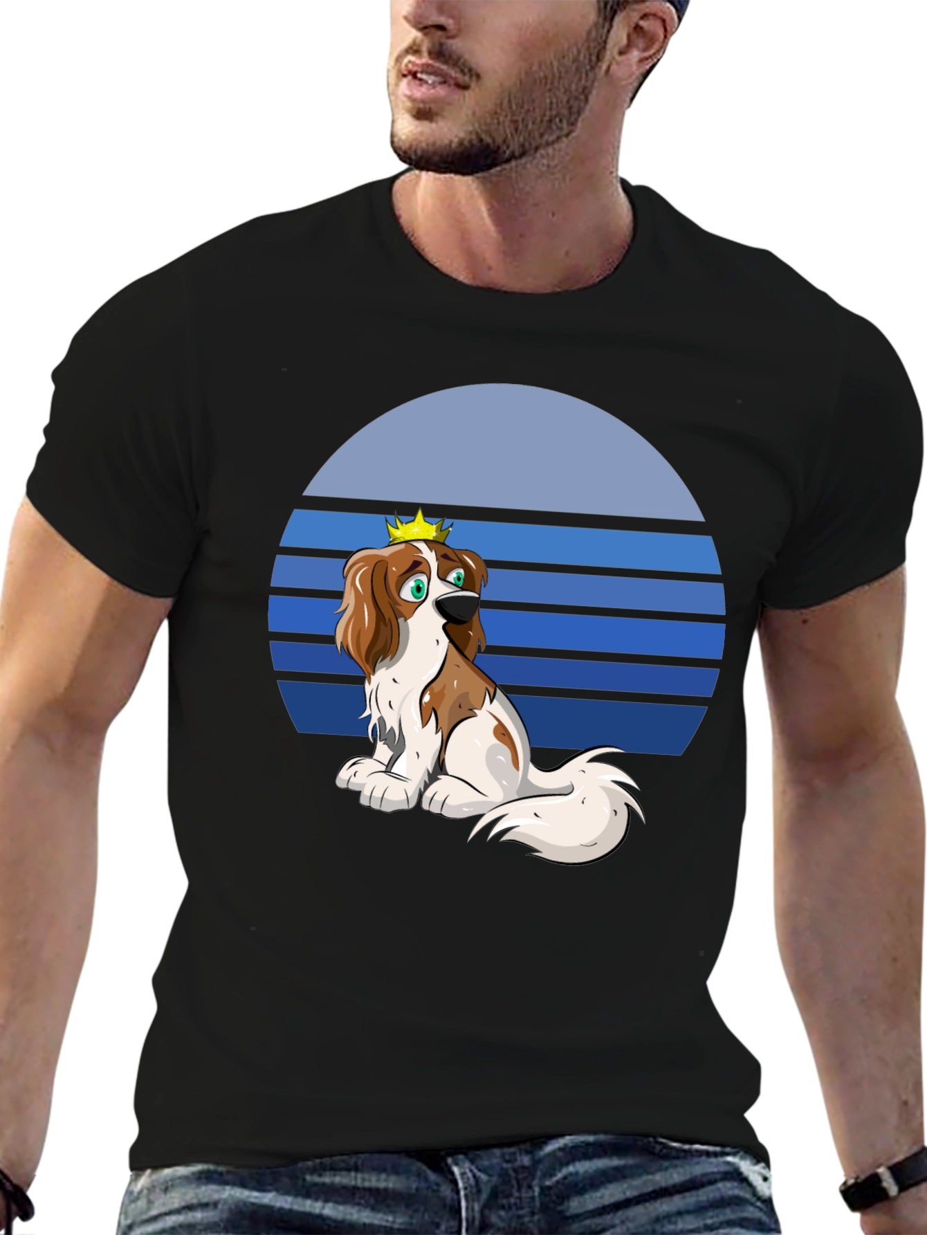 Black Dog King Graphic Tee - Fun Novelty Design view 6