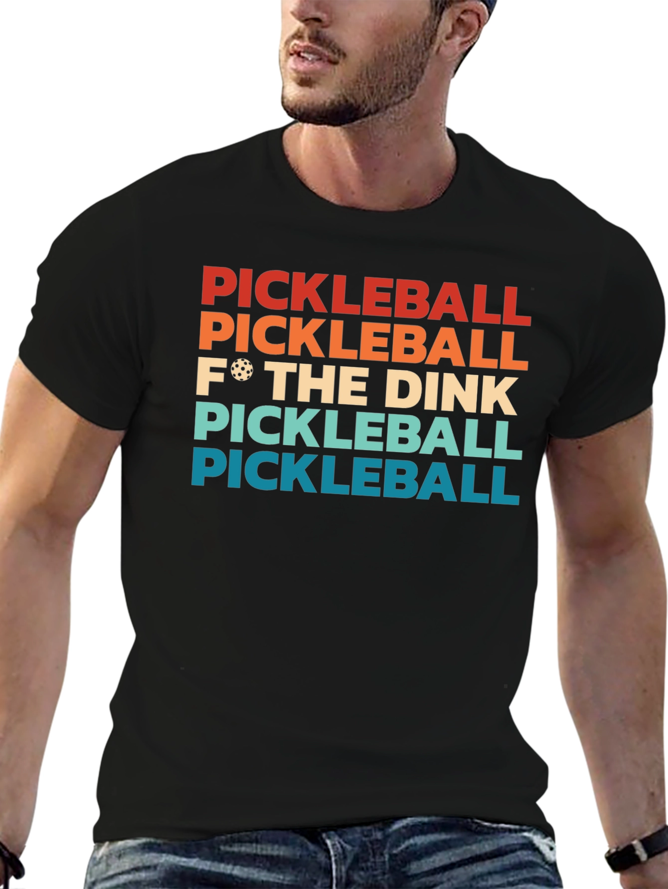 Black Pickleball F* The Dink T-Shirt view 6