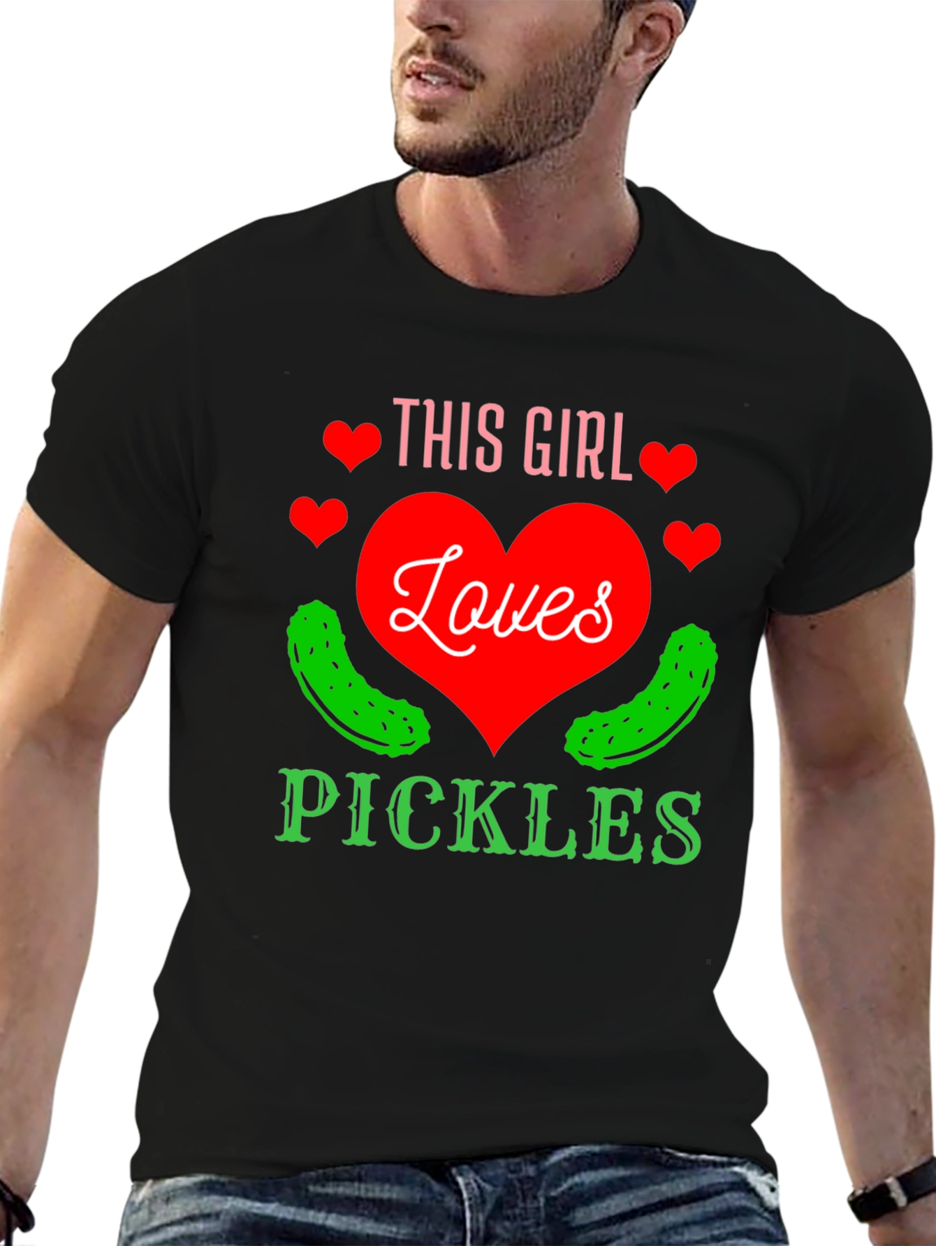 Black This Girl Loves Pickles T-Shirt view 6